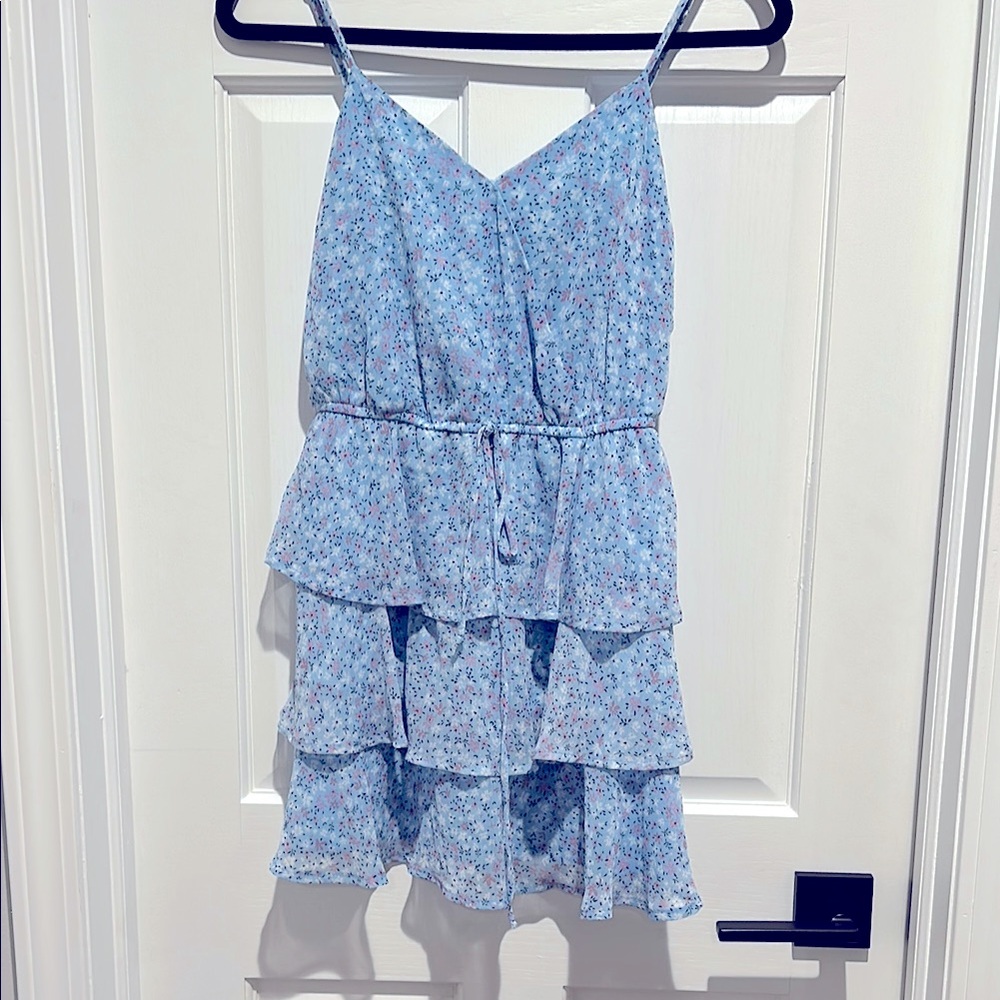 Altar'd State Blue Ruffled Tiered Sundress